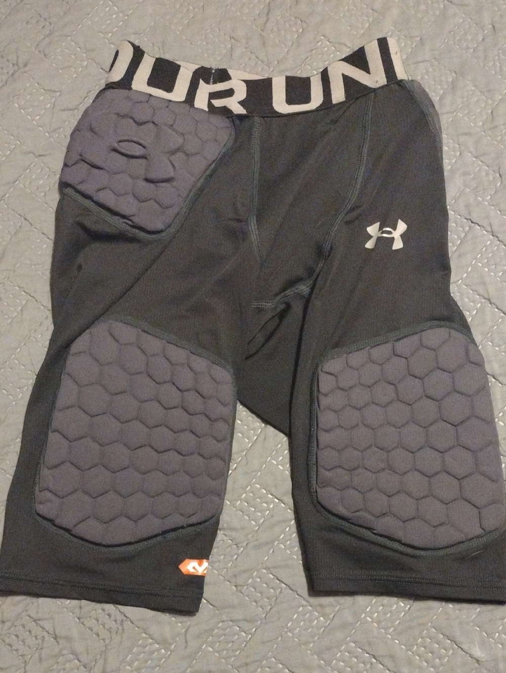 Under Armour Black Compression Padded Shorts with Gray Pads
